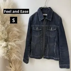 【Feel and Ease】フルジップデニムジャケット　ネイビーデニム　（Ｓ）
