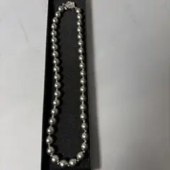 グレー パール ネックレス イヤリング セット