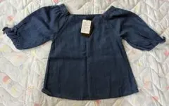 新品　デニム風 半袖ブラウス