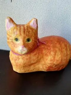 国内作家様　茶白猫 茶トラ ハンドメイド アートドール 猫 手作り人形 茶トラ白猫の置物 その他アート 猫ハウス 通販 14388634｜Creema