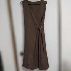 美品✨リネン100✨マレーラ ベルト付き Aライン フレアワンピース 42