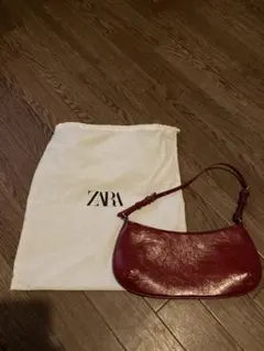 ZARA 赤 ショルダーバッグ 保存袋付き