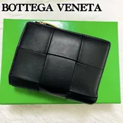 美品✨付属付き✨ボッテガヴェネタ 二つ折り財布 カセット レザー 黒