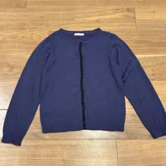 ユニクロ　女の子　カーディガン　130 ネイビー　ビーズ