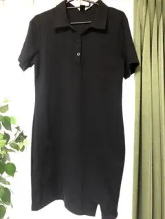 Dazy黒 ポロシャツスタイル ロングワンピース