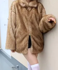 フェイクファーオーバーサイズダッフルジャケット