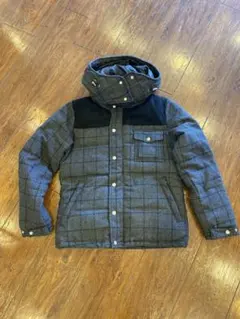 BEAMS HEART フード付きダウンジャケット グレー系チェック　サイズS