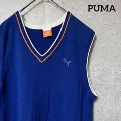 PUMA プーマ ニット ベスト 刺繍 ワンポイント オシャレ Mのサムネイル