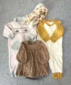 コンビミニ60 70 ロンパース あったかラップクラッチ　マフラー