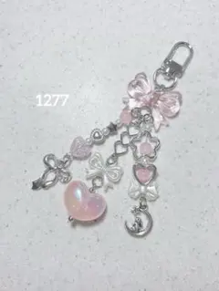 ビーズキーホルダー ピンク うさぎ リボン ハート 韓国 y2k コレクトブック