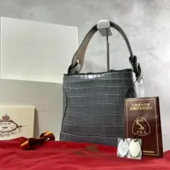 新品同様】チビナイル JRA ハンドバッグ クロコダイル チェルシー 青 