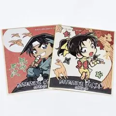 名探偵コナン　大阪城　戦国かるた　ミニ色紙　服部平次　遠山和葉