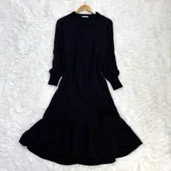 【2022AW✨】スローブイエナ ニット フレアワンピース ブラック S