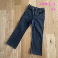 UNIQLO ユニクロ　レディースジーンズ　ブラックデニム　24