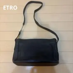 ETRO エトロ レザー ショルダーバッグmade in Spainブラックのサムネイル