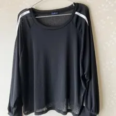 ブラック ラグランスリーブ トップス