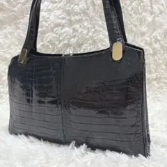 Crocodile ハンドバッグ ブラック クロコダイルのサムネイル