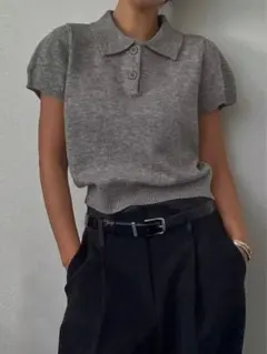 SHEIN ポロニット グレー 完売品のサムネイル