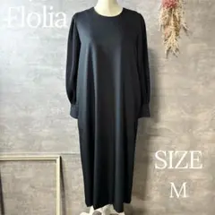 新品　フロリア　【喪服・礼服】プリーツスリーブIラインワンピース　ネイビー　M