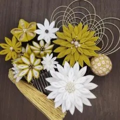 A-835 髪飾り つまみ細工 成人式 結婚式 卒業式 七五三 着物 和装