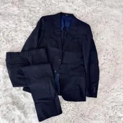 即購入可　スーツセレクト　スーツ　ジャケット　パンツ　セット　ネイビー　チェック