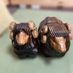 木製 羊型 装飾品 2点セット