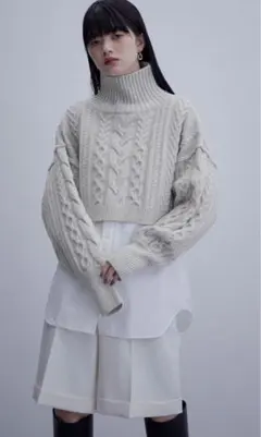 ADAM ET ROPE' ウールケーブルプルオーバー