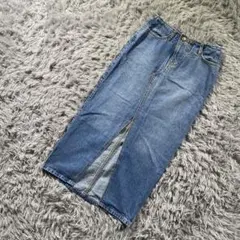 ZARA デニムロングスカート フロントスリット XS