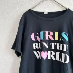 メッセージプリント 半袖Tシャツ【XL】黒 カジュアル ブラック 海外古着