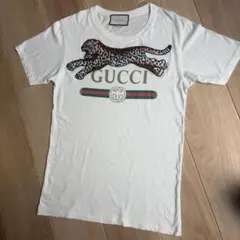 21093【美品・Lサイズ】グッチ☆アングリーキャット スパンコール t