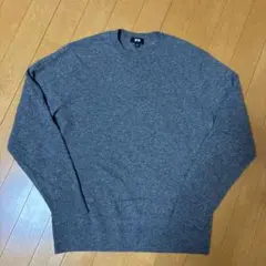 UNIQLOユニクロ カシミヤ100% クルーネックセーター ニット グレー S