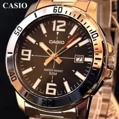 【CASIO】カシオ/メンズ腕時計/シルバー.ブラック色/お洒落/かっこいい