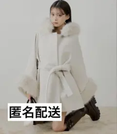 chico ファー付きフード襟マルチ wayケープコート