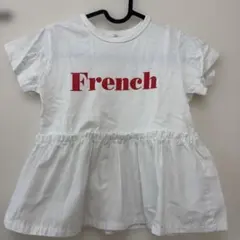 coca フリル付きホワイトTシャツ French