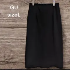 新品 GU カットソーナローミディスカート ブラック L