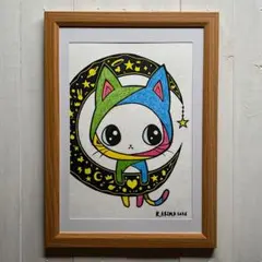 SALE【F6号】ジミー大西（ネコ）手描き/表裏サイン有り/油彩/絵画/額縁