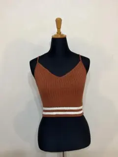 リブ編みブラウンキャミソール