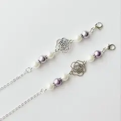 No.295薔薇メガネストラップ・メガネチェーン・マスクチェーン・マスクチャーム