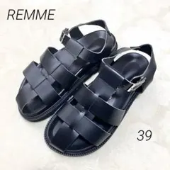 【美品】REMME レメ レザー グルカサンダル ブラック 39 24.5㎝のサムネイル