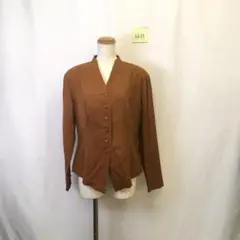 kk69【M】HIROKO KOSHINO ロングスリーブ ボタンフロント