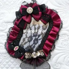 B7 硬質ケースデコ　レースデコ　赤　黒　トレカケース　トレカケースデコ