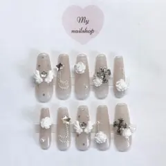 ネイルチップ ウィッシュコア エンジェルコア クロムネイル バラ