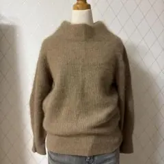 Spick&Span ウール混紡 ハイネックセーター ベージュ
