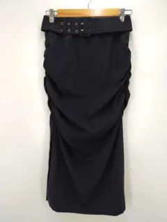 REDYAZEL ロングタイトスカート サイドギャザー切替 スリット