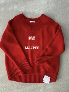 新品タグ付き　MACPEE マカフィー　赤色ニット