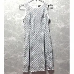 美品✨ブルックスブラザーズ ノースリーブひざ丈ワンピース 幾何学模様 サイズ2
