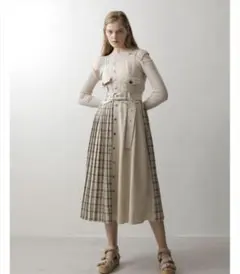 REDYAZEL ジャンパースカート　チェック　ロングワンピース