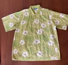 Billabong アロハシャツ ライトグリーン ハイビスカス柄　Lサイズのサムネイル