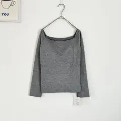 グレイル　新品　リブニット　長袖　スクエアネック　レーヨン　シンプル　タイト