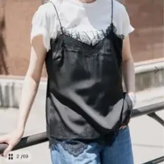 SLOBE IENA サテンレースキャミソールのサムネイル